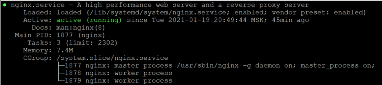 Статус веб-сервера NGINX