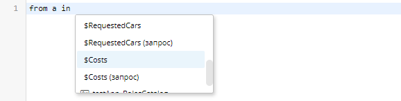 Список источников данных