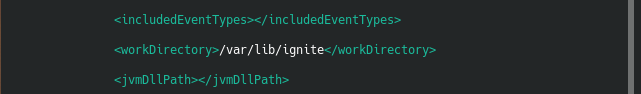 Путь к рабочей папке в файле конфигурации Apache Ignite
