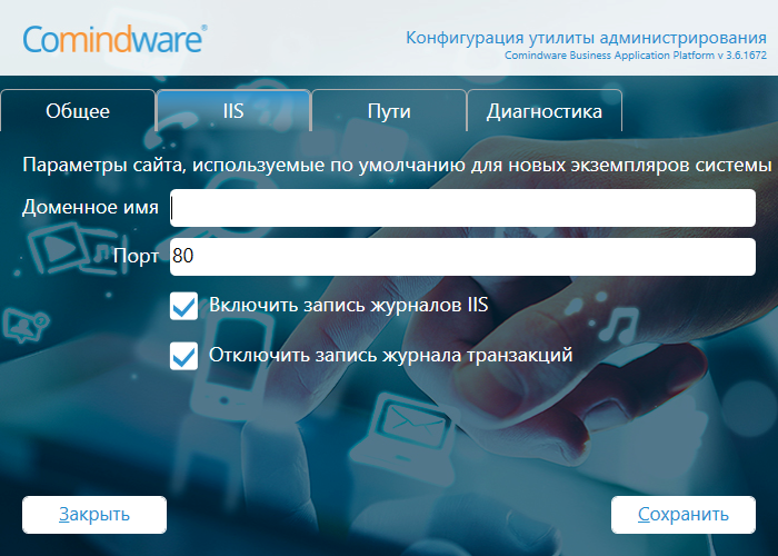 Вкладка «IIS»
