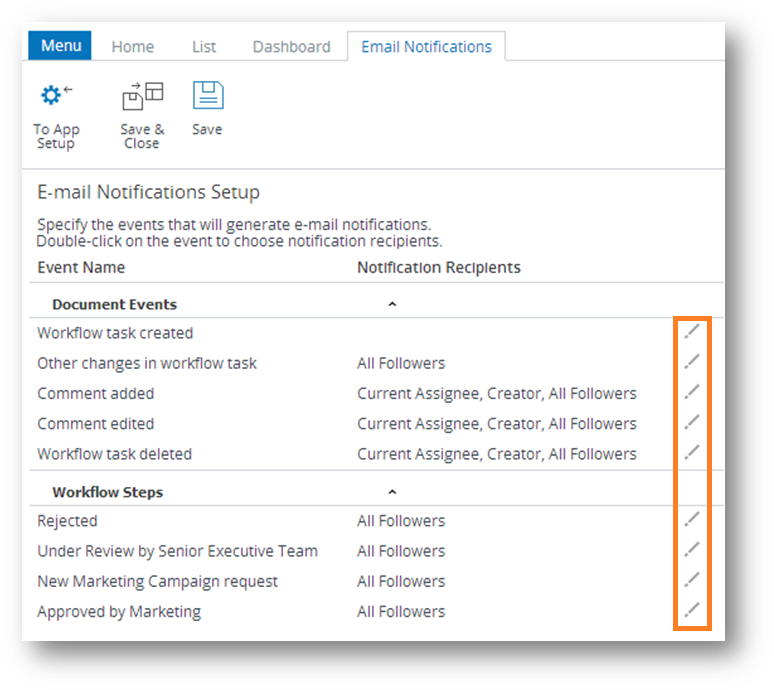 Вы можете включить / выключить уведомления для каждого события в текущем приложении