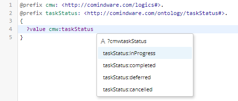 Список значений атрибута taskStatus