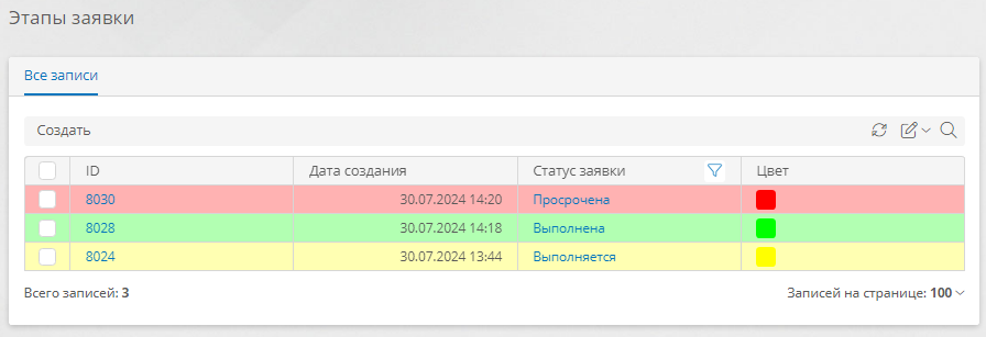 Окрашивание строк таблицы по справочнику